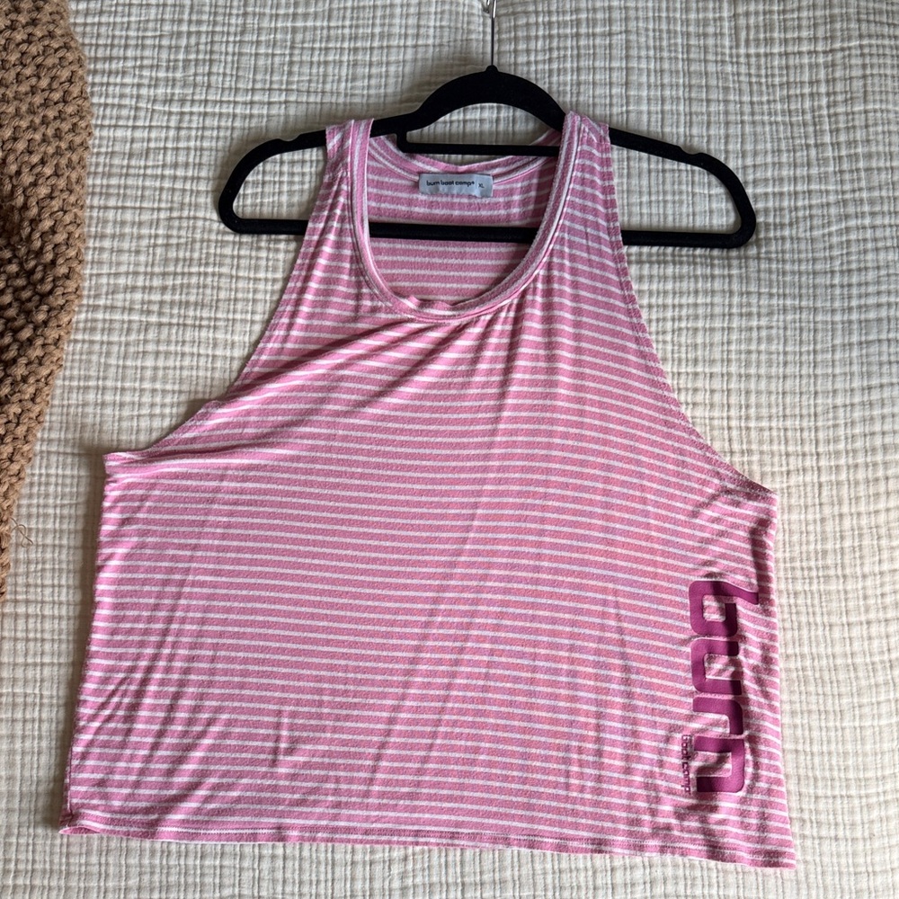 Pink Striped Burn Boot Camp Women's Tank Top
